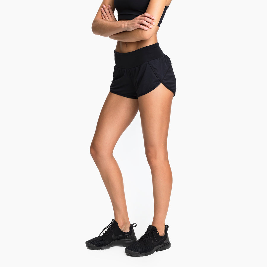 Activewear Shorts Performance Pocket Black Ave Active Woman